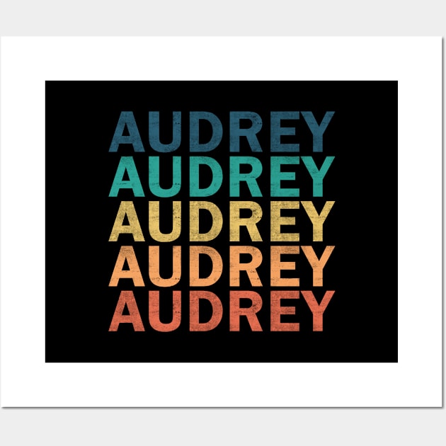 Audrey Name T Shirt - Audrey Vintage Retro Name Gift Item Tee Wall Art by henrietacharthadfield